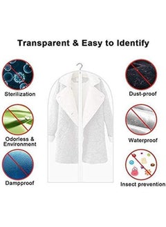 HOOPZOZA 10 PCS Hanging Garment Bags Full Zippered Hanging Suit Protector Bag Lightweight Full Clear Garment Bags  for Hanging Clothes Hanging Clothes Dust Bag 8 Medium 2 Large for Wardrobe  - Image 3