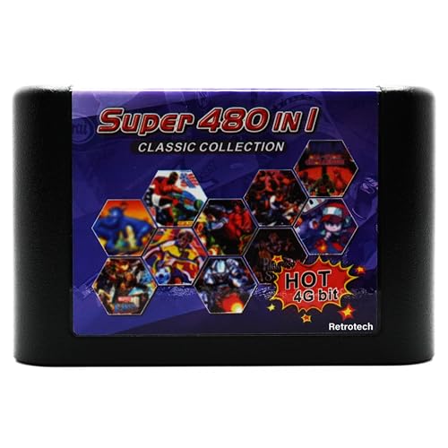 Retrotech 480 In 1 Classic Collection Multi Game Cartridge For Sega Genesis Console - Black - Image 3