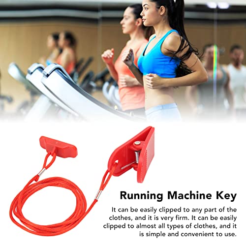 Keenso مفتاح أمان جهاز المشي، 2 قطع مفتاح أمان عالمي لجهاز المشي مفتاح مغناطيسي مفتاح جهاز المشي مستطيل أحمر - Image 2