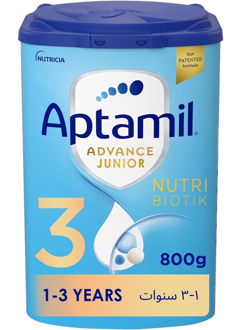 Nutricia Aptamil Advance Junior 3 Growing Up Formula Milk From 1-3 Years, Easy To Use Pack, 800g - Pack of 6 - Image 3
