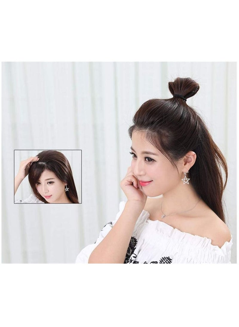 Estelle Womens Clip on Crown Topper Hair Extensions 3 Inches Width 12 Inches Black  - Image 3