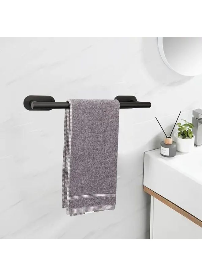Black 3 Piece Self Adhesive Stainless Steel Towel Rack No Drill Wall Mounted - Image 1