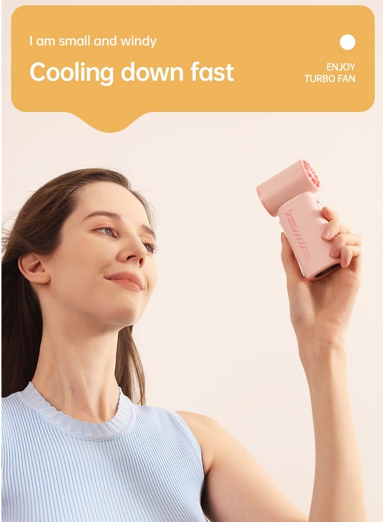 Moonstone Creations Portable Handheld Fan, 3600mAh USB Rechargeable, 5-Blade Quiet Brushless Motor, 100-Speed Adjustment, Up to 8H Battery Life, Lightweight Mini Fan – Black - Image 3