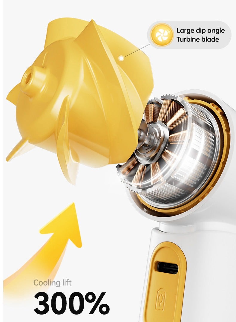 Moonstone Creations Portable Handheld Fan, 3600mAh USB Rechargeable, 5-Blade Quiet Brushless Motor, 100-Speed Adjustment, Up to 8H Battery Life, Lightweight Mini Fan – Black - Image 5