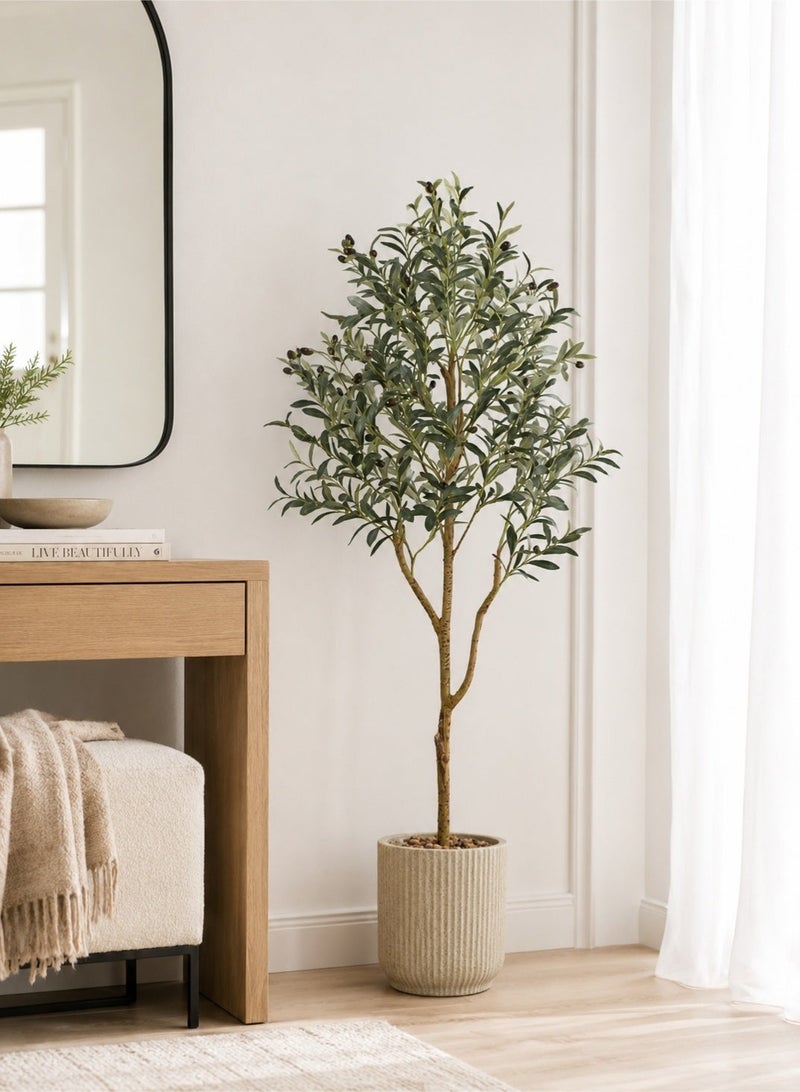 Zvezvia Artificial Olive Tree Large, Potted Faux Plant for Home Decor, 120cm/150cm/180cm Tall Artificial Trees for Indoor Modern Office Floor, Realistic Olive Tree with Pot - Image 3