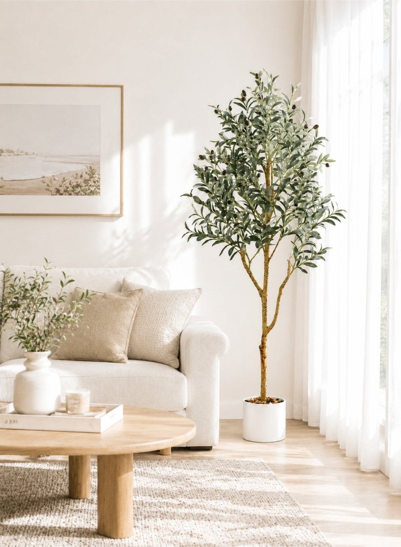 Zvezvia Artificial Olive Tree Large, Potted Faux Plant for Home Decor, 120cm/150cm/180cm Tall Artificial Trees for Indoor Modern Office Floor, Realistic Olive Tree with Pot - Image 5