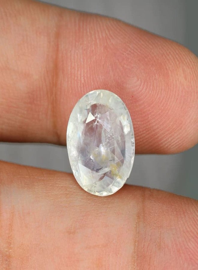 GEMS RIVER Lab Tested White Sapphire Stone Original 2.20 Carat 3.25 Ratti Certified Safed Pukhraj White Pukhraj Gemstone Sri Lanka Ceylon White Sapphire Stone (B240) - Image 3