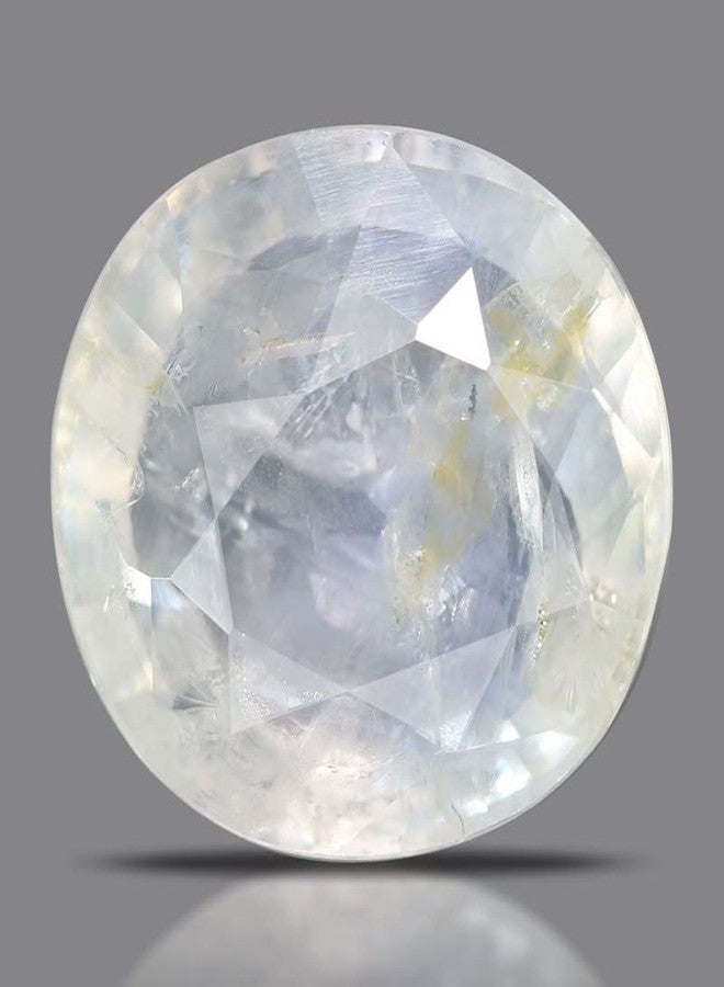 GEMS RIVER Lab Tested White Sapphire Stone Original 2.20 Carat 3.25 Ratti Certified Safed Pukhraj White Pukhraj Gemstone Sri Lanka Ceylon White Sapphire Stone (B240) - Image 2