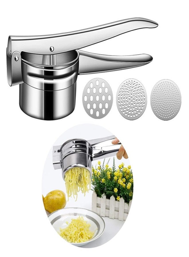 Yindeful Potato Ricer 15oz, Heavy Duty Stainless Steel Potato Masher and Ricer for Mashed Potatoes,with 3 Interchangeable Discs, Potato Press Kitchen Tool for Mashed - Image 1
