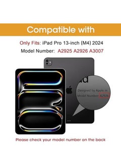 Procases For Ipad Pro 13 Inch Case With Pencil Holder 2024 M4 7Th Gen 2024 Ipad Pro M4 13 Cover Clear Transparent Back Soft Tpu Bumper Ipad M4 13 Smart Folio Auto Sleep Wake Olivegreen  - Image 2