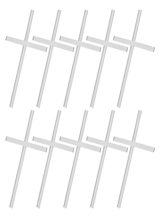 أموسفون مجموعة زينة كعكة على شكل صليب أكريليك من آموسفن، 10 قطع، مثالية لحفلات التعميد وأعياد الميلاد والاحتفالات. زينة جذابة للكب كيك، وإضافات مميزة لكعكات الحفلات، وأعواد تزيين مبتكرة. - Image 1