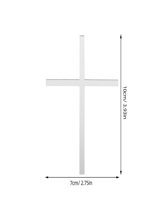 أموسفون مجموعة زينة كعكة على شكل صليب أكريليك من آموسفن، 10 قطع، مثالية لحفلات التعميد وأعياد الميلاد والاحتفالات. زينة جذابة للكب كيك، وإضافات مميزة لكعكات الحفلات، وأعواد تزيين مبتكرة. - Image 2