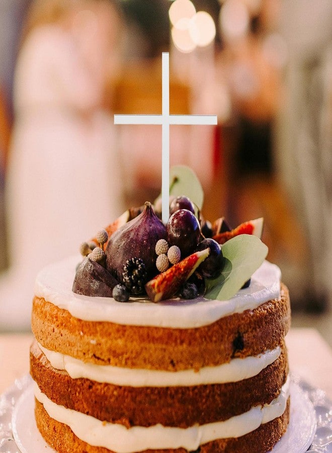 أموسفون مجموعة زينة كعكة على شكل صليب أكريليك من آموسفن، 10 قطع، مثالية لحفلات التعميد وأعياد الميلاد والاحتفالات. زينة جذابة للكب كيك، وإضافات مميزة لكعكات الحفلات، وأعواد تزيين مبتكرة. - Image 4