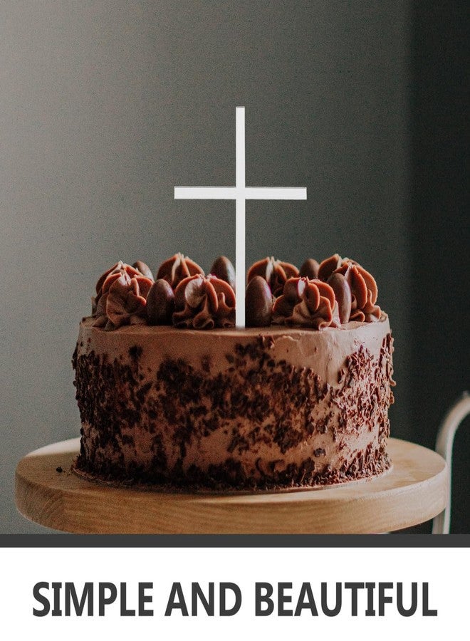 أموسفون مجموعة زينة كعكة على شكل صليب أكريليك من آموسفن، 10 قطع، مثالية لحفلات التعميد وأعياد الميلاد والاحتفالات. زينة جذابة للكب كيك، وإضافات مميزة لكعكات الحفلات، وأعواد تزيين مبتكرة. - Image 5