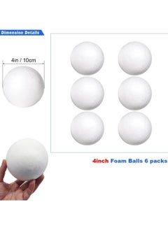 4-Inch White Foam Balls for Crafts - Pack of 6 Polystyrene Spheres for DIY Projects, Ornaments, School Models, and Art Activities - pzsku/Z1394D4B19D032BED68FDZ/45/_/1736179012/cfb3f5c4-d663-4ce9-8ebf-d54c3f57b755