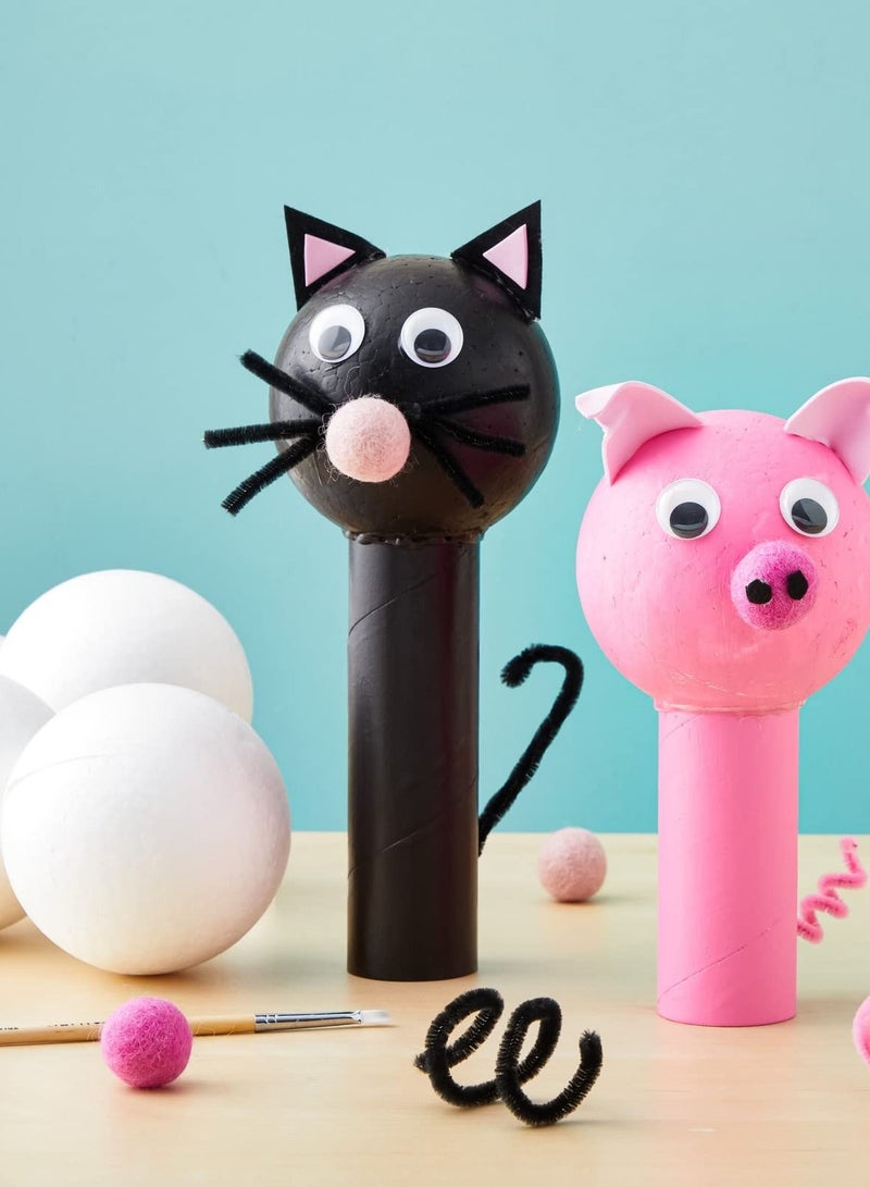 كرافت ماجيك كرات رغوة بيضاء مقاس 4 بوصات للحرف اليدوية - عبوة من 6 كرات من البوليسترين لمشاريع DIY والحلي والنماذج المدرسية والأنشطة الفنية - Image 5