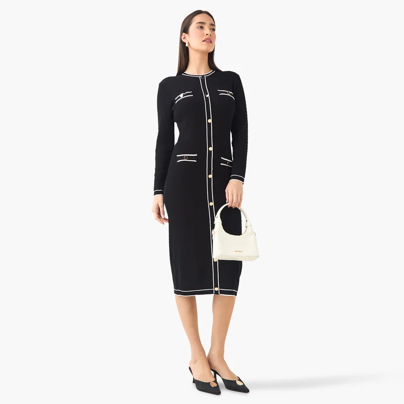 2Xtremz Bodycon Knit Dress With Pocket Detail