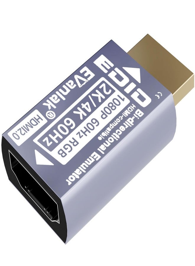 EVanlak HDMI Passthrough EDID Emulator Adapter - Virtual Monitor Headless Ghost Display, 1080P to 4K at 60Hz, Bi-Directional Auto-Detection, 1 Pack - Image 1