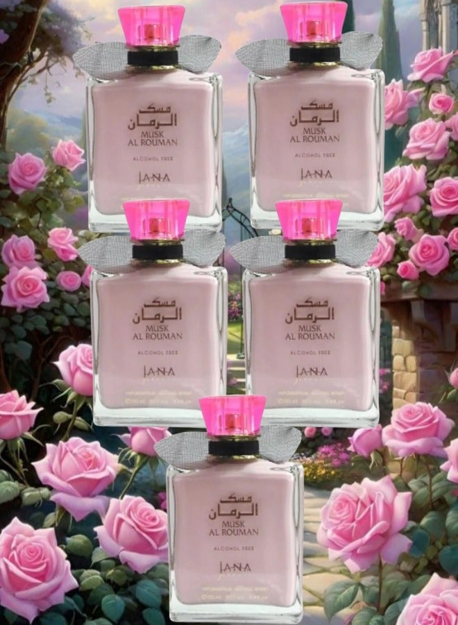 MUSK 5 Pieces Musk Al Rouman Perfume For Women 100ml EDP - Image 1