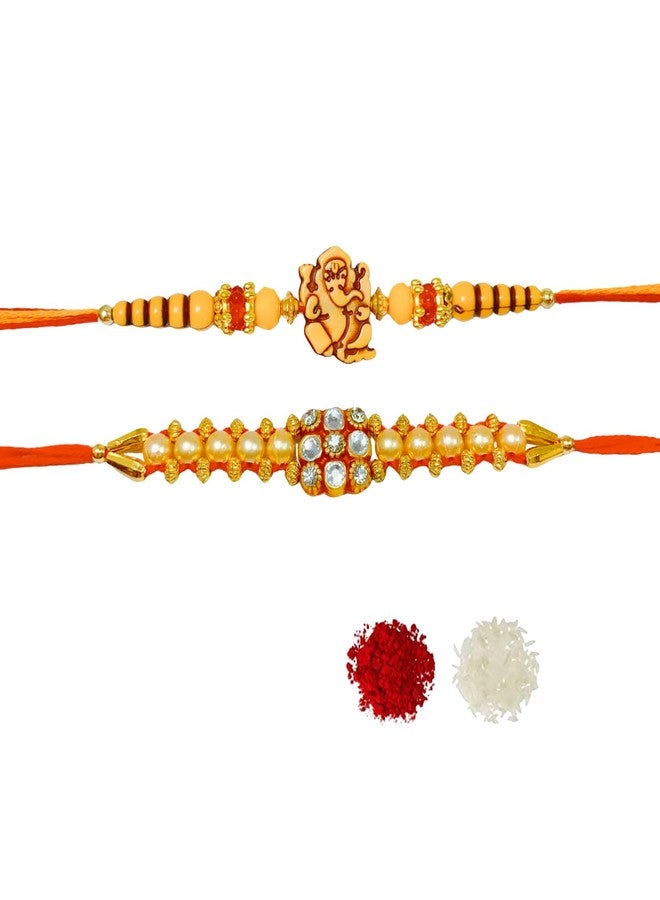 Evisha 2 Pcs Elegant Rakhi For Brother | Rakhi Combo 16-28 | rakhi || rakhi set || rakhi for brother || rakhi for brother and bhabhi || rakhi combo || bhaiya bhabhi rakhi || rakhi gifts