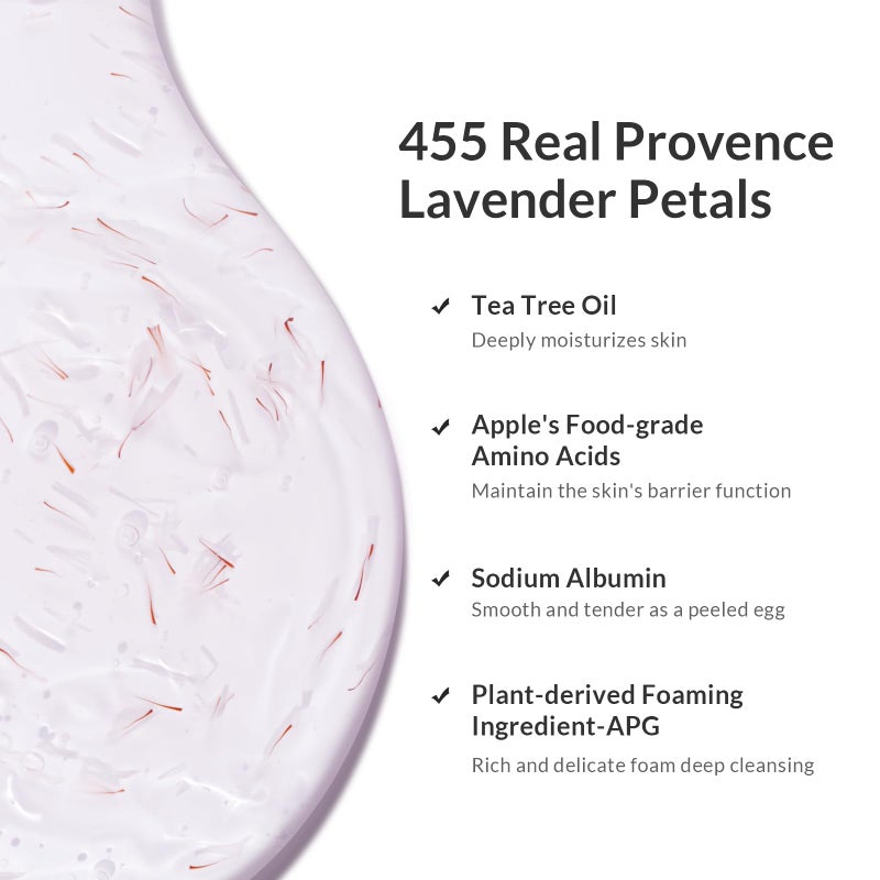 Kustie Lavender Petal Body Wash â€“ Real Visible Provence Petals with Tea Tree Oil | Oil-Control & Pore-Clearing Cleanser for Balanced Skin | Free From Paraben, Sulfate & Phthalate | 16.9 Fl Oz - Image 2