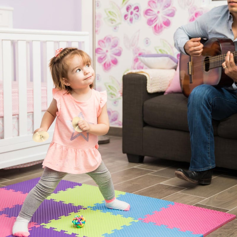Vaguelly Finger Cymbals with Wooden Handles, 1 Pair Copper Band Cymbals, 9cm/3.5in Mini Marching Cymbals, Hand Cymbal Belly Dance, Orff Music Instrument for Child & Adult - Image 3