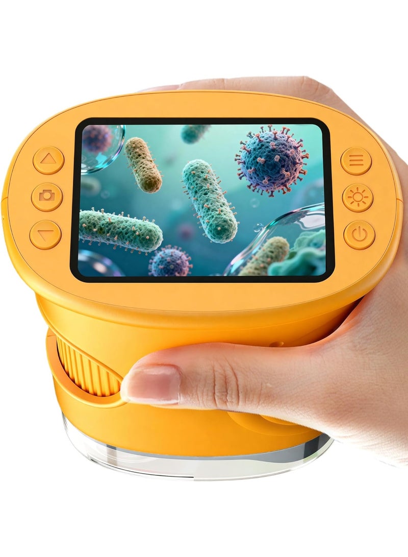 1000 x Portable Children's Microscope Magnifying Glass: Digital Microscope for 2.0 Inch IPS & 8 LED Light – Gift for Girls 4-12 Years, Boy, Girl, Mini Magnifying Glass – Kids Toy - Image 1