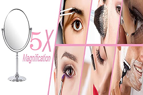 Krevia Velkro Silver 5X Magnification Tabletop Shaving & Makeup Vanity Mirror - H 19Cm X W 15. 5Cm (1 Piece) - Image 5