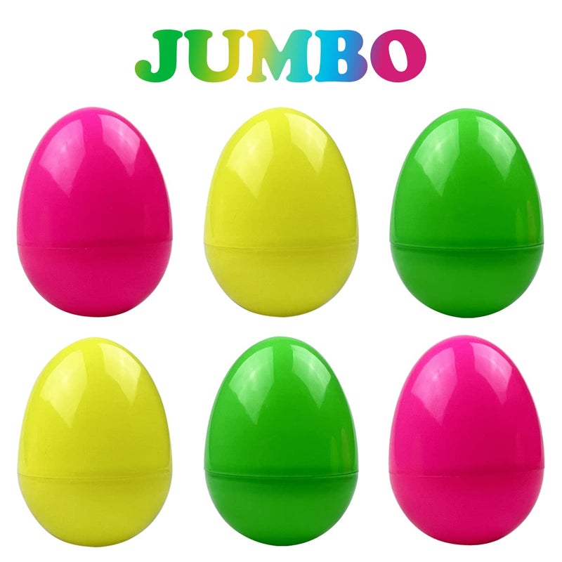 Jofan 6 Pack Prefilled Jumbo Plastic Easter Eggs with Light Up Dinosaur Bath Toys Inside for Kids Boys Girls Toddlers Easter Basket Stuffers Gifts Party Favors - Image 2