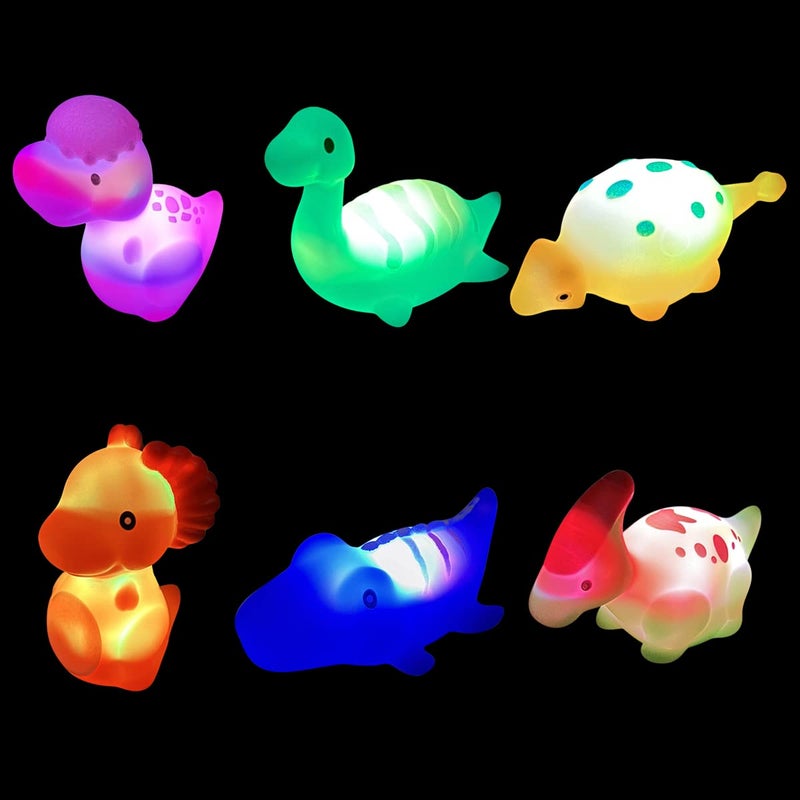 Jofan 6 Pack Prefilled Jumbo Plastic Easter Eggs with Light Up Dinosaur Bath Toys Inside for Kids Boys Girls Toddlers Easter Basket Stuffers Gifts Party Favors - Image 3