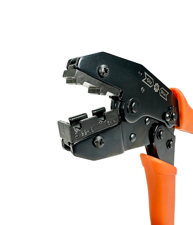 GIZWIZ Lightweight Ratchet Crimp Tool for Noninsulated Flag Terminals AWG 2214 GL2F1
