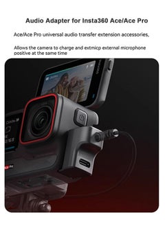 NajmStyle Insta 360 Ace Pro Mic Adapter for insta360 Ace Accessories, External Microphones Type-C and 3.5mm Audio Ports Compatible with insta360 Ace / insta360 Ace Pro  - Image 4