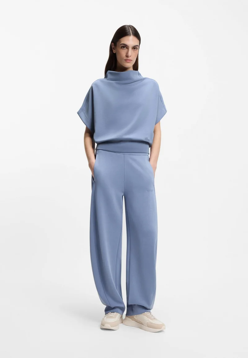 BOSS Blue Short-sleeved sweatshirt with loose high neckline for Women | Best Price UAE