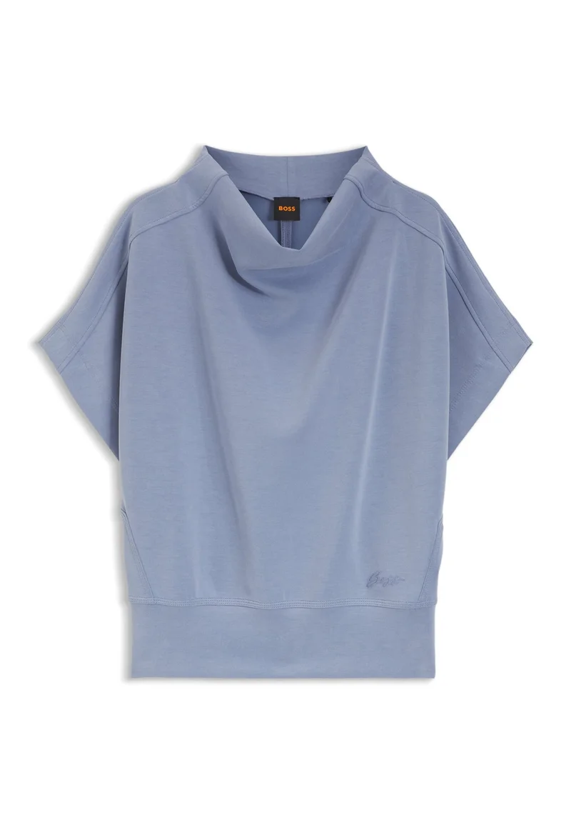BOSS Blue Short-sleeved sweatshirt with loose high neckline for Women | Best Price UAE