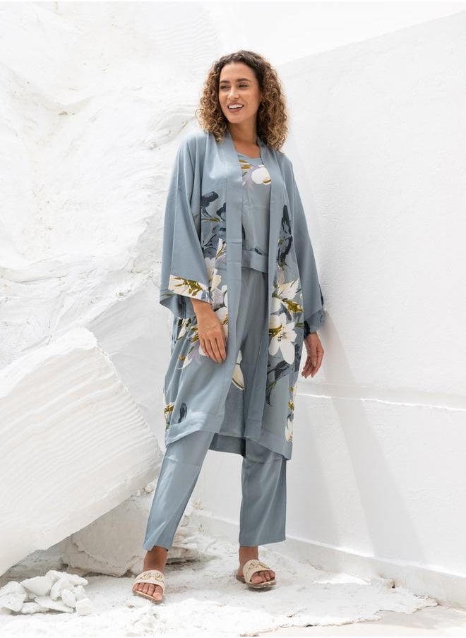 sanskrutihomes Women Printed Top and Trouser with Shrug Co-Ord Set by Styli  - Image 4