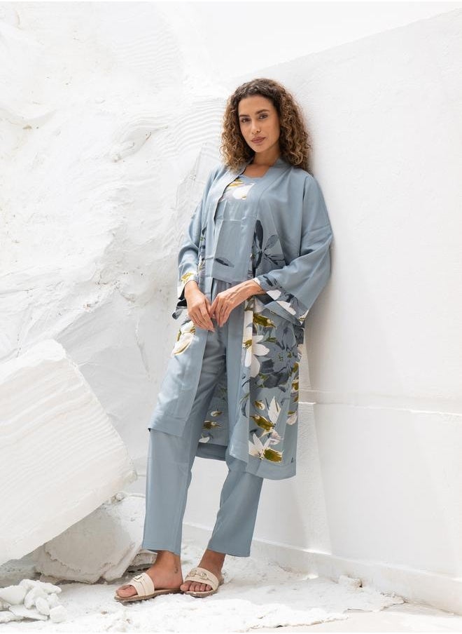 sanskrutihomes Women Printed Top and Trouser with Shrug Co-Ord Set by Styli  - Image 2