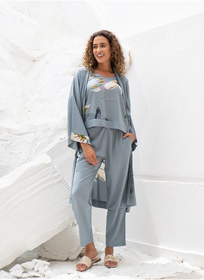 sanskrutihomes Women Printed Top and Trouser with Shrug Co-Ord Set by Styli  - Image 1