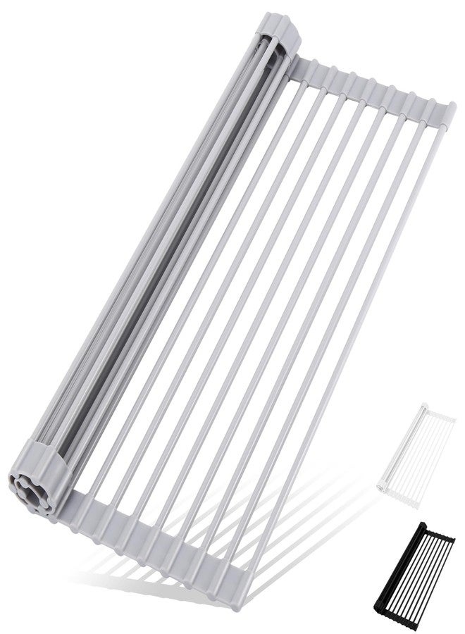 HANZENMA Over The Sink Multipurpose Roll-Up Dish Drying Rack Warm Gray, 17.5" x 13.1 - Image 1
