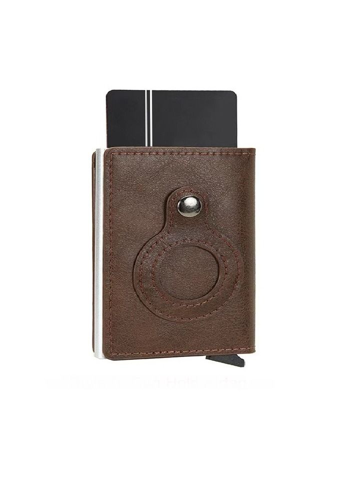 محفظة AirTag للرجال حامل بطاقة RFID  حجب المحفظة الجلدية بعلامة الهواء الذكية مع حامل Apple Airtag - Image 1