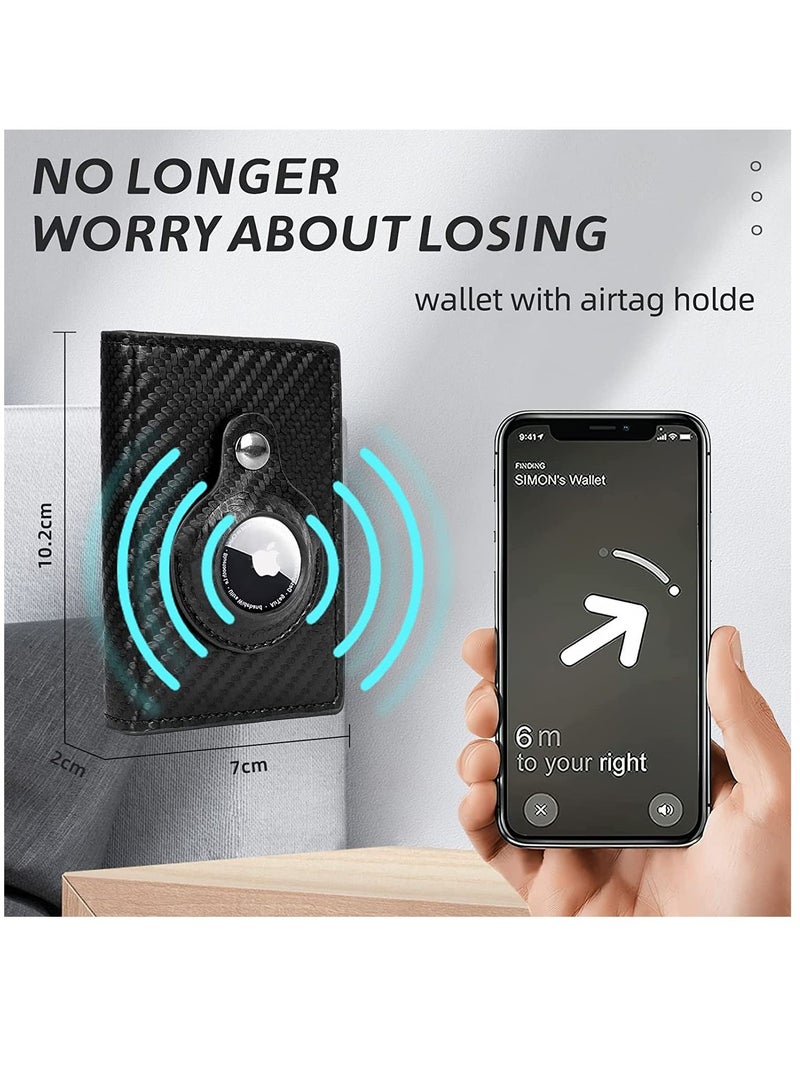 محفظة AirTag للرجال حامل بطاقة RFID  حجب المحفظة الجلدية بعلامة الهواء الذكية مع حامل Apple Airtag - Image 4