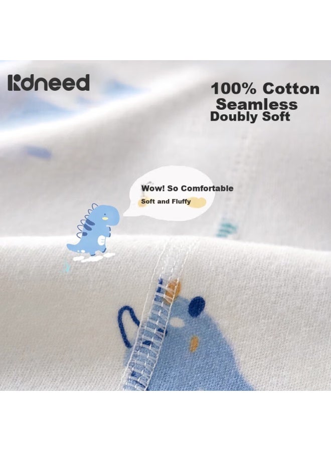 Kidsneed Newborn Baby Cotton Butterfly Romper Spring Autumn Double-layer Belly Protection Jumpsuit Infant Crawling Suit Size 59 - Image 2