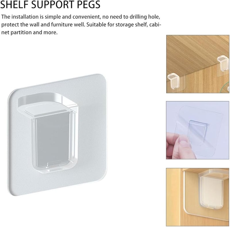 24Pcs ABS Transparent Heavy Duty Shelf Brackets Load Bearing Partition Supports - Image 4