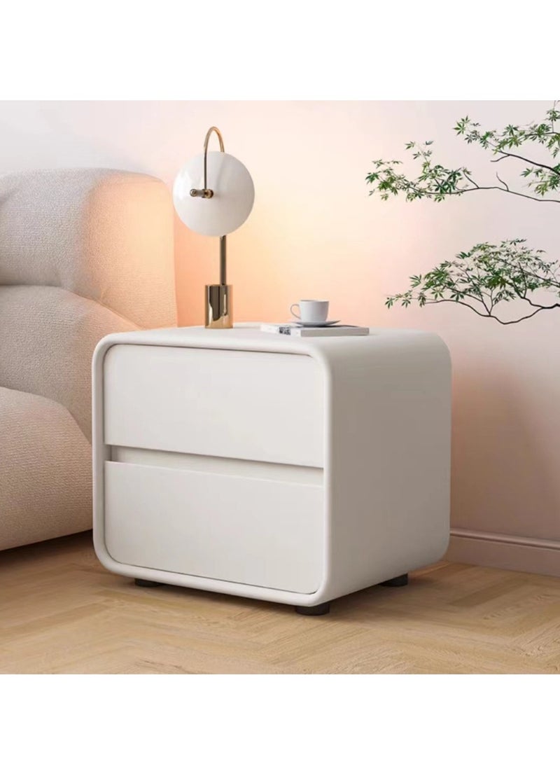 XiuWoo 2-Tier Modern Bedside Table, No installation Night Stand, Nightstand, End Side Table, Bedside Storage Cabinet, Fully Assembled Home Storage Cabinet with Leather Finishing, 2 Wood Drawers - Image 1