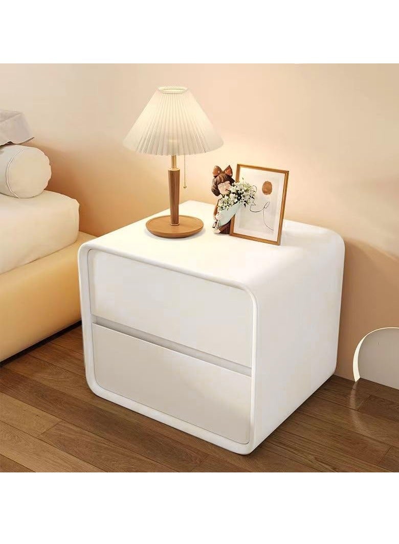 XiuWoo 2-Tier Modern Bedside Table, No installation Night Stand, Nightstand, End Side Table, Bedside Storage Cabinet, Fully Assembled Home Storage Cabinet with Leather Finishing, 2 Wood Drawers - Image 5