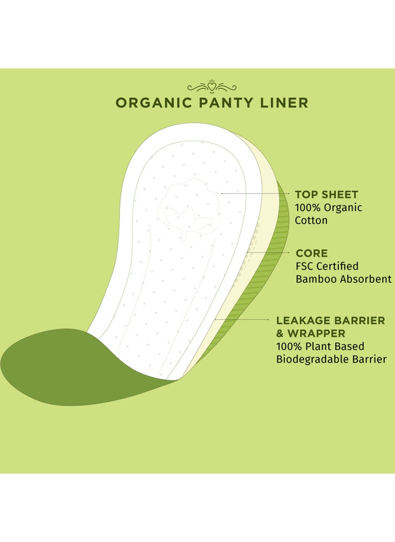 PeeSafe 100% Organic Cotton Panty Liners, Biodegradable Bamboo Core, Extra Soft Surface, Curved For Discharge, Antibacterial, Chlorine Free & Fragrance Free, - 15 liners - pzsku/Z139585C0E664CD7749B9Z/45/_/1736930685/2946d5c2-6d96-4d30-bdc3-0a9901a91bd0