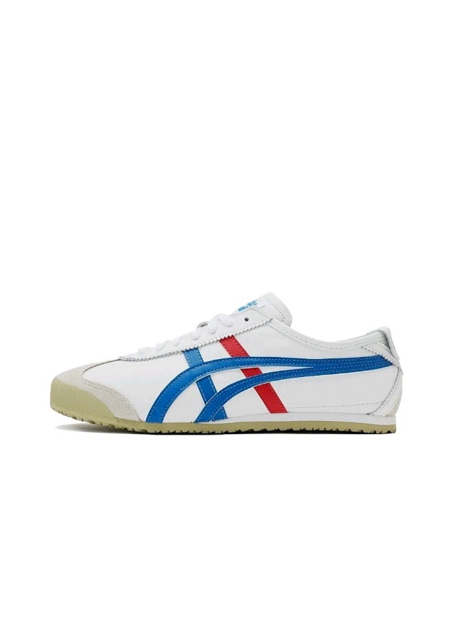 تايجر Onitsuka Tiger Mexico 66 Retro Casual Sneakers in White, Blue and Red Size38