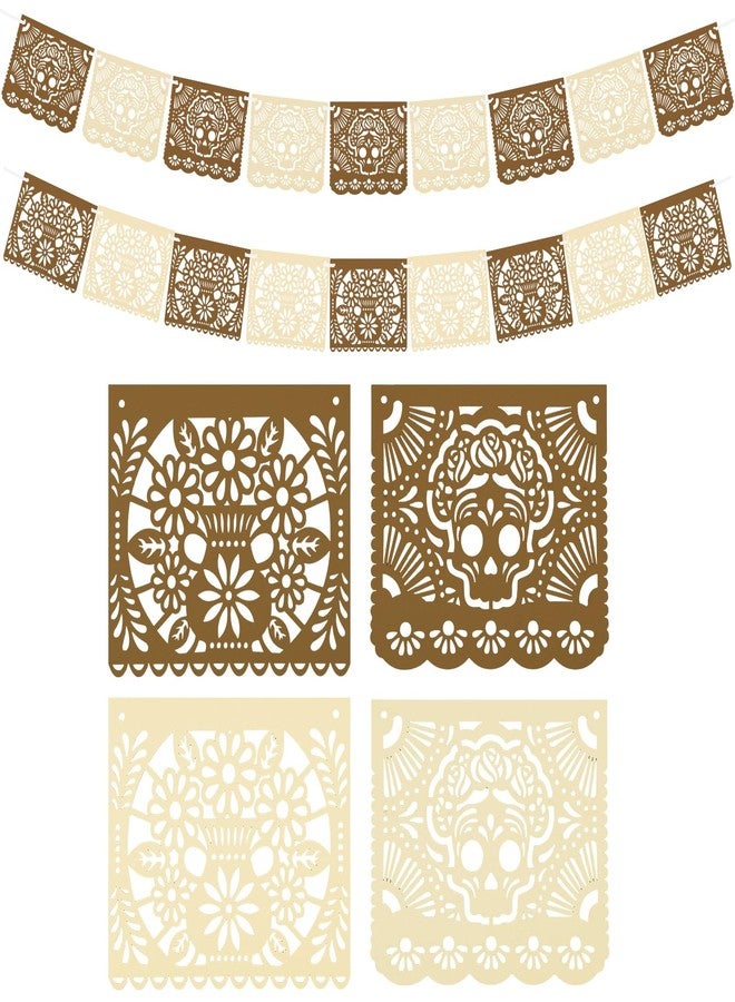 TaoBary 2 Pack Papel Picado Banner Dia De Los Muertos Decor Day of The Dead Ofrenda Altar Decorations Mexican Paper Flag Fiesta Party Decorations Cinco De Mayo Cielito Lindo Theme Decor - Image 1