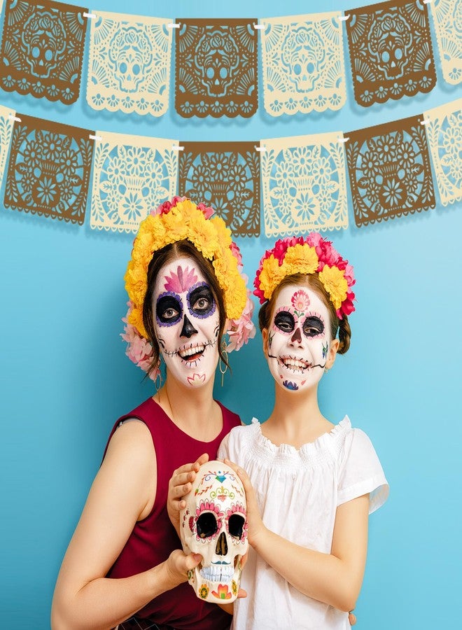 TaoBary 2 Pack Papel Picado Banner Dia De Los Muertos Decor Day of The Dead Ofrenda Altar Decorations Mexican Paper Flag Fiesta Party Decorations Cinco De Mayo Cielito Lindo Theme Decor - Image 5