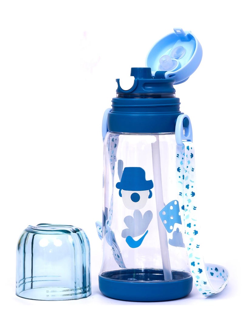 Eazy Kids زجاجة ماء للأطفال Eazy سعة 600 مل مع قشة - زرقاء - Image 5