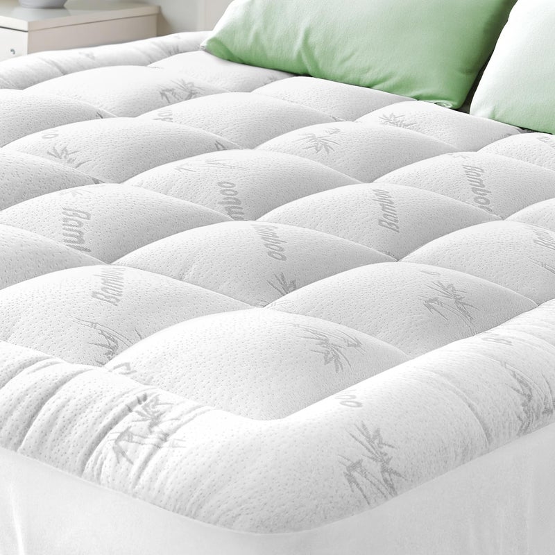 Niagara Sleep Solution Ultra Soft Twin XL Size Mattress Topper - Viscose Made from Bamboo Pillow Top Mattress Pad for Back Pain Relief - Naturally Cooling for Hot Sleepers, White - Image 1